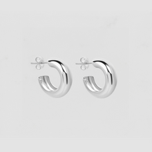 The Mini Silver Hailey Hoops | Rhodium Plated Brass