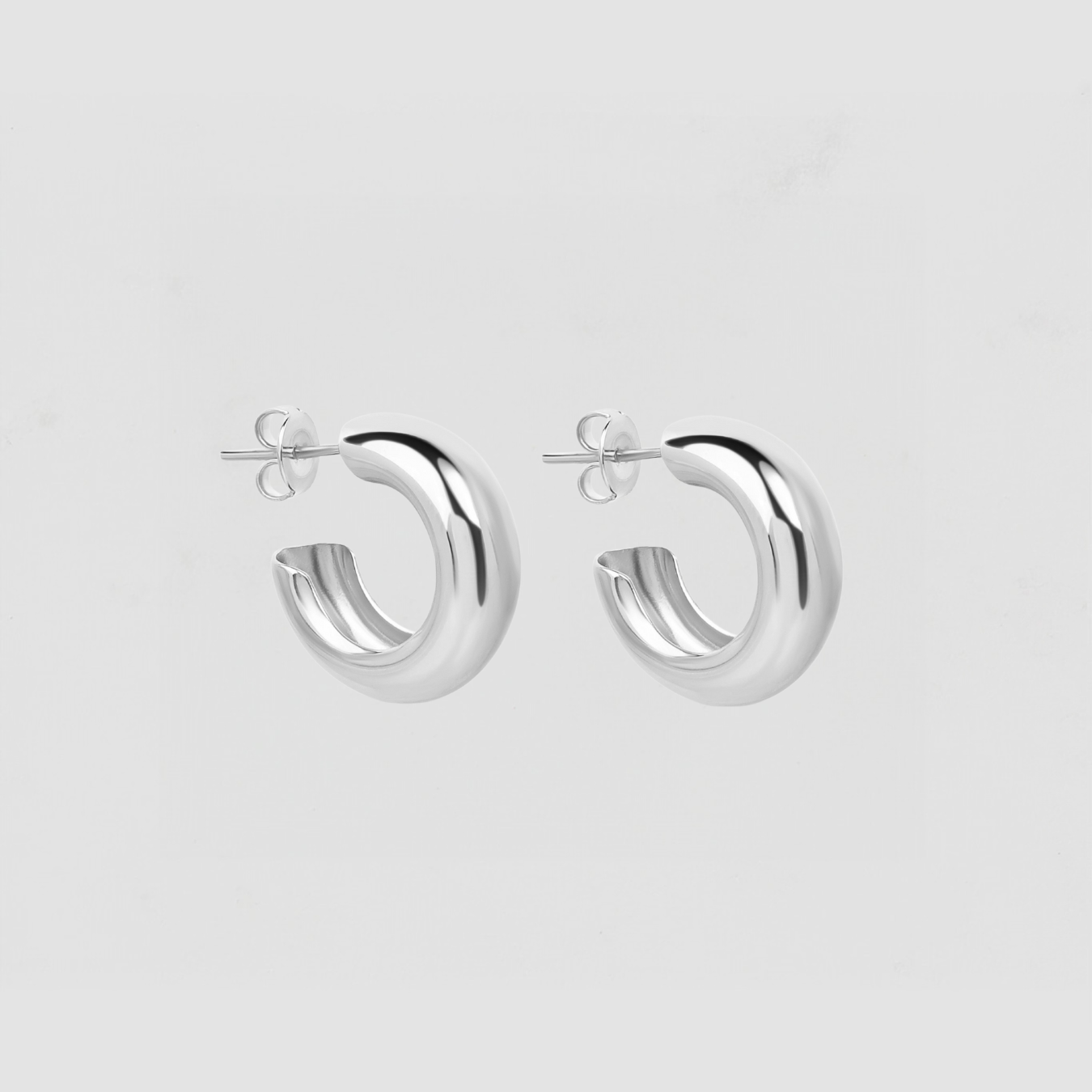 The Mini Silver Hailey Hoops | Rhodium Plated Brass