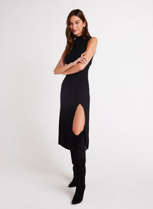 Mock Neck Midi Dress | Black
