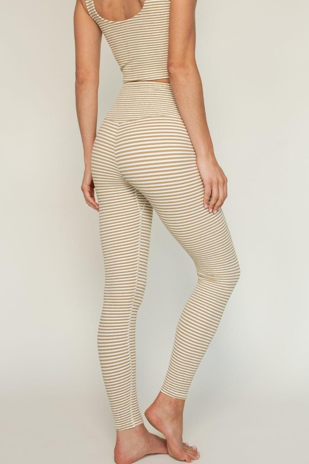 Wide Band Legging | Neutral Stripe