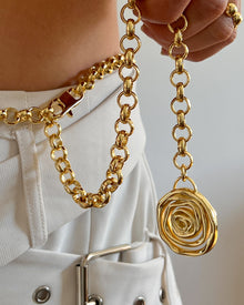 Rosette Coil Chain Belt - Gold | Plated Gold