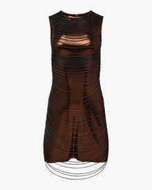 Chain Muscle Mini Dress | Dark Brown