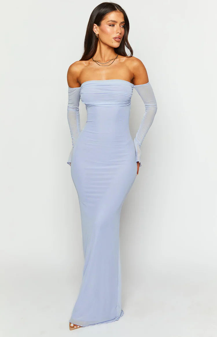 Odette Long Sleeve Formal Maxi Dress | Lilac