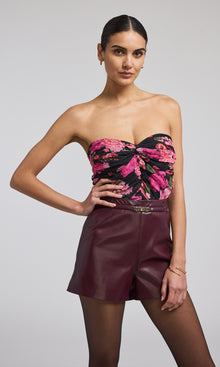 Skye Floral Chiffon Bustier | Black Floral Fantasy