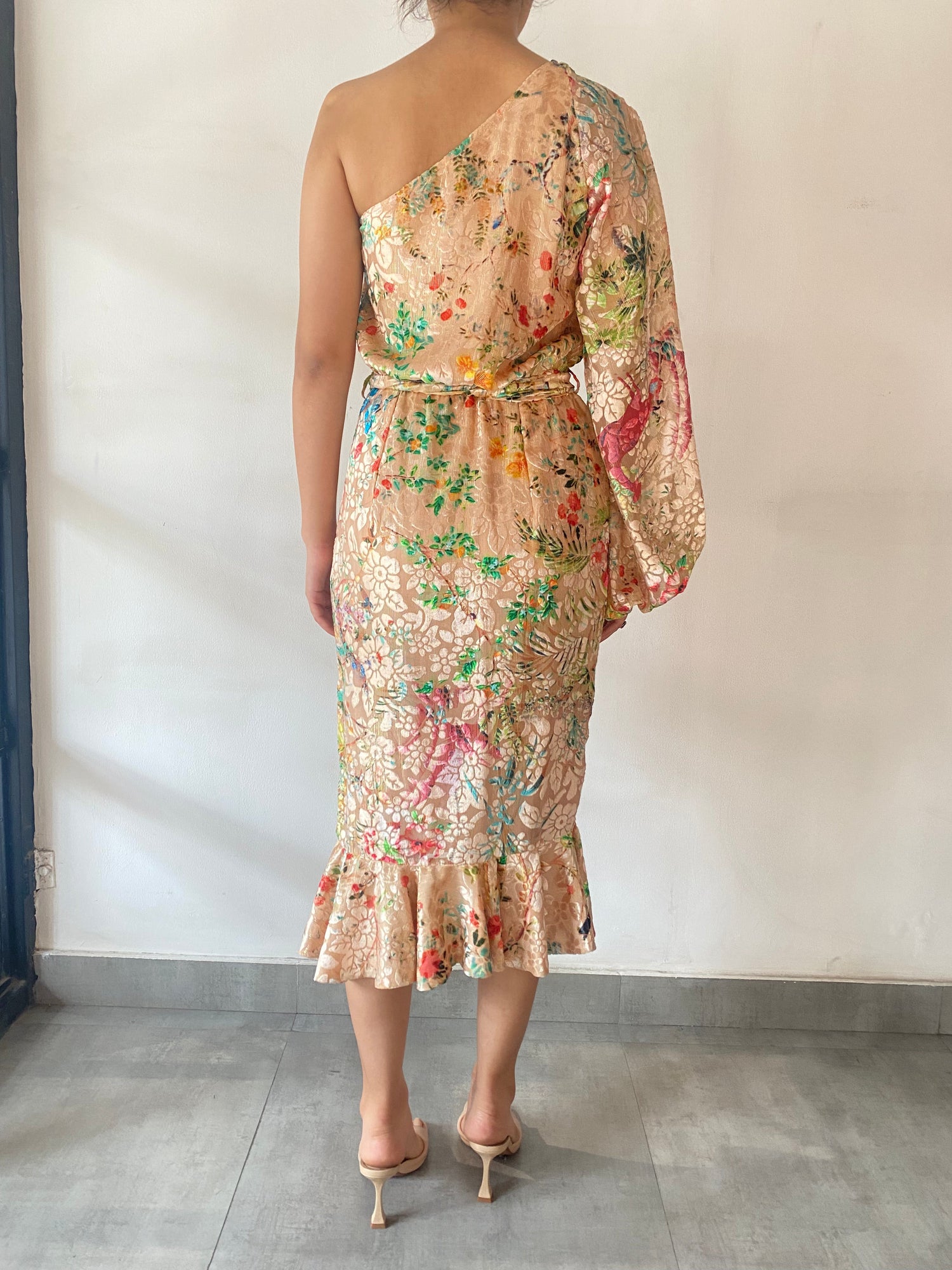 Midi Dress | Peach/Multi