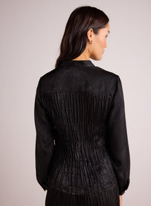Pleated Bodice Shirt | Black