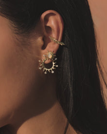 Awe Inspired Earrings Sunburst Bypass Hoops