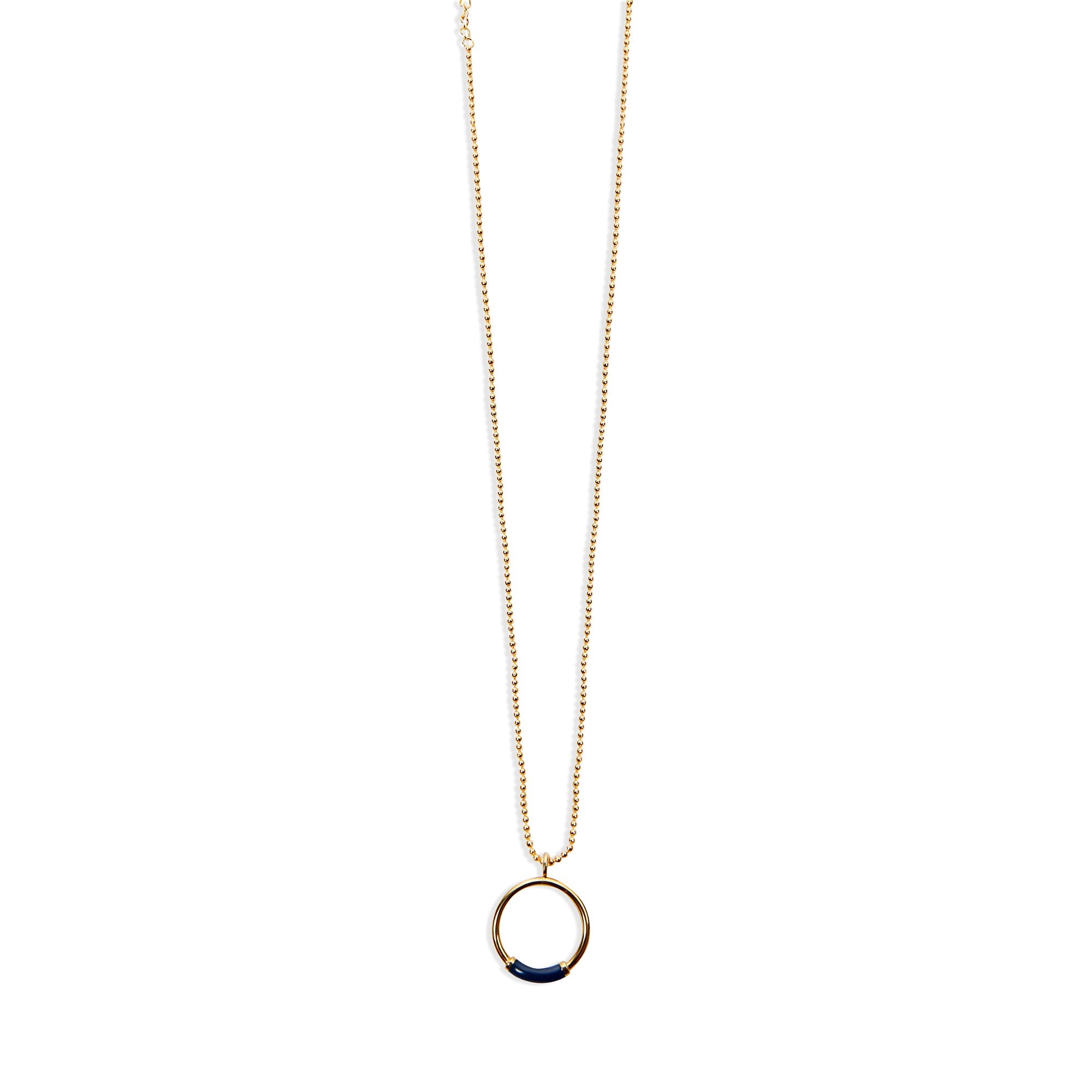 The Enamel Hoop Necklace | Gold-Plated
