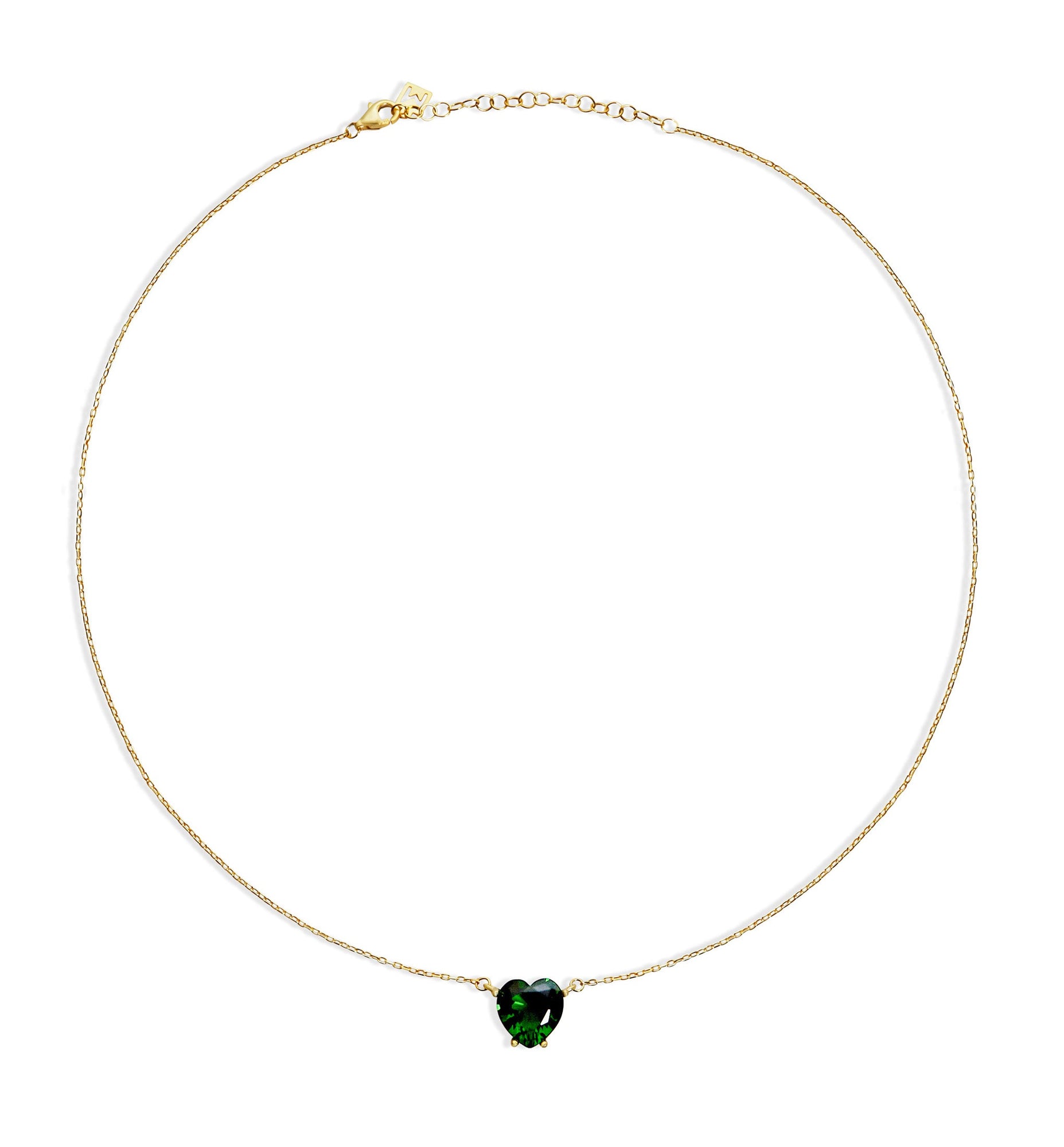 green heart pendant necklace