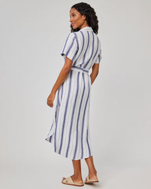 Rounded Hem Maxi Skirt Dress | Coastal Ombre Stripe
