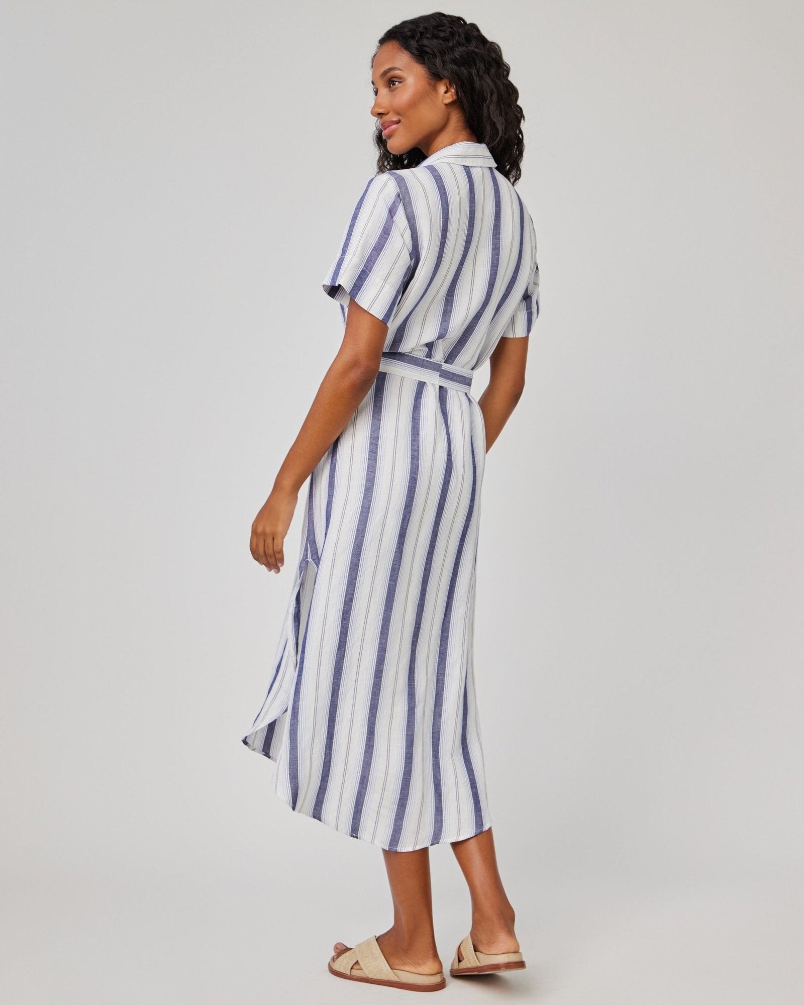 Rounded Hem Maxi Skirt Dress | Coastal Ombre Stripe