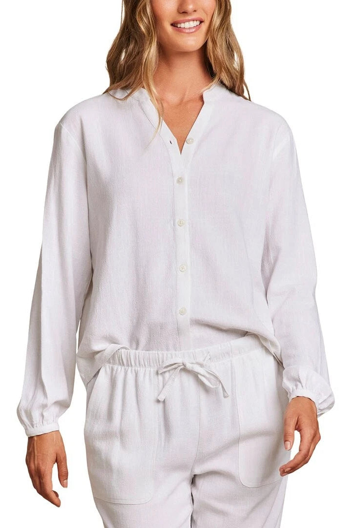 Womens | Linen Blend Blouse | White