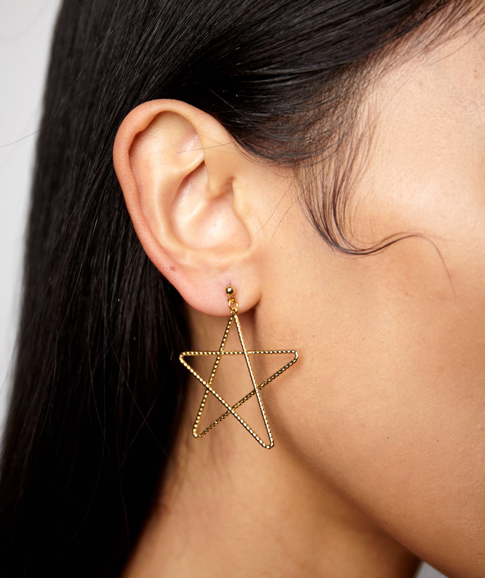 Scribble Star Dangle Earrings | Gold Vermeil