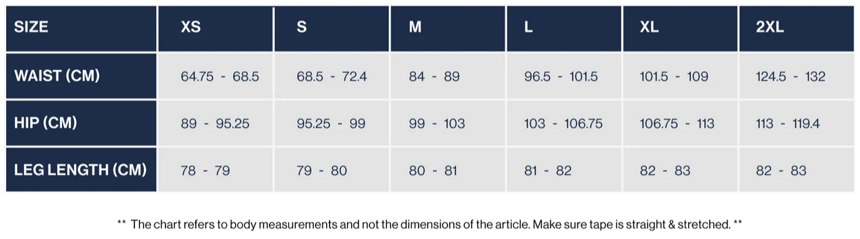 Product size guide