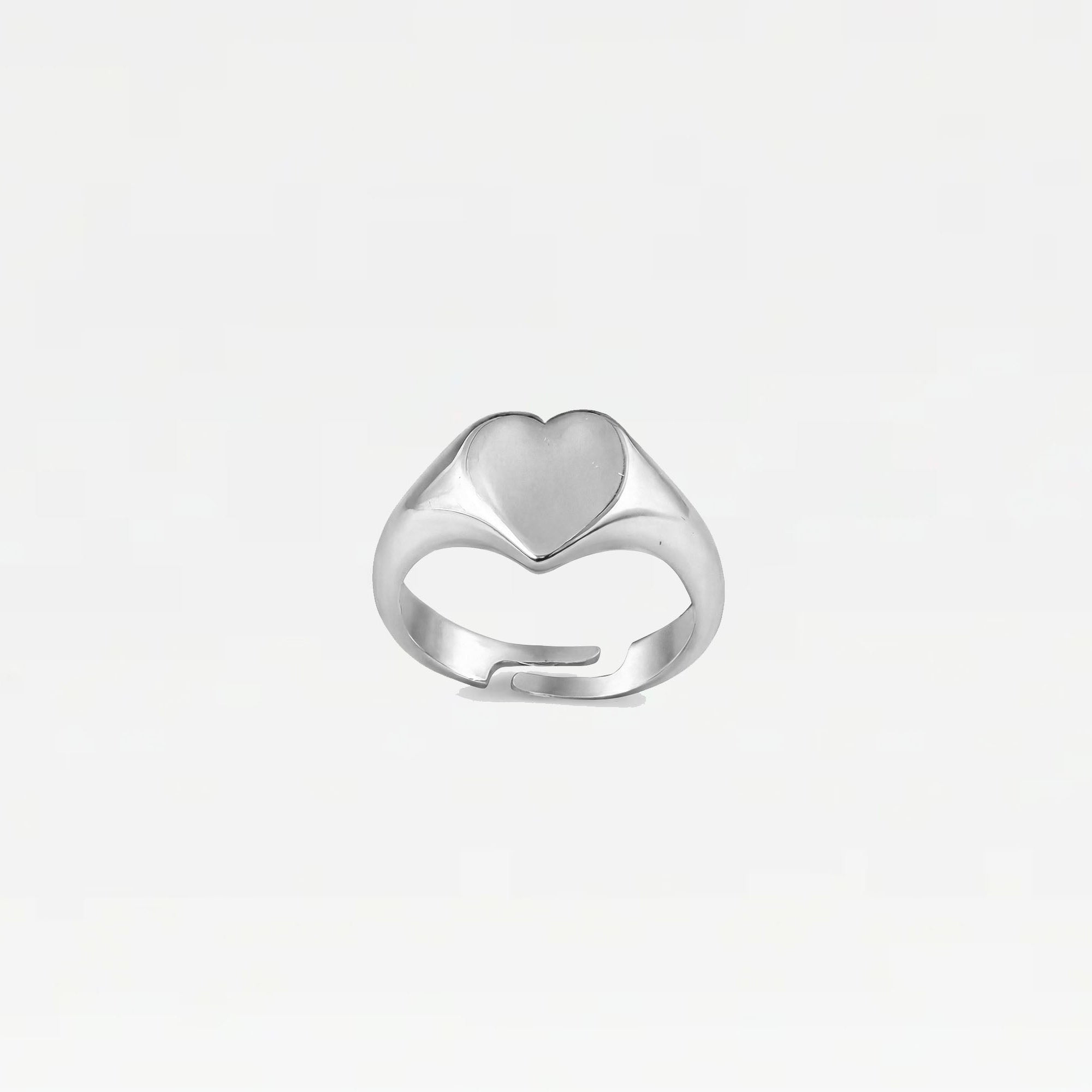The Tiny Heart Pinky Signet Ring | Sterling Silver
