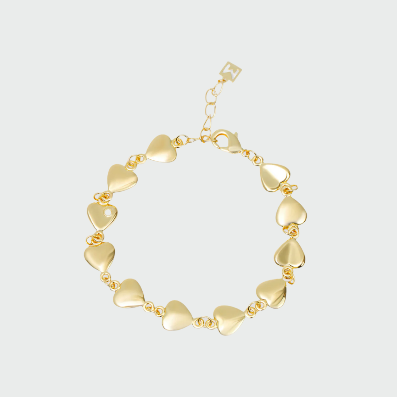 The Single Stone Heart Bracelet | 18Kt Gold Plated Brass