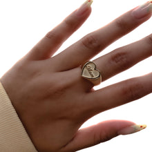 gold mom heart ring