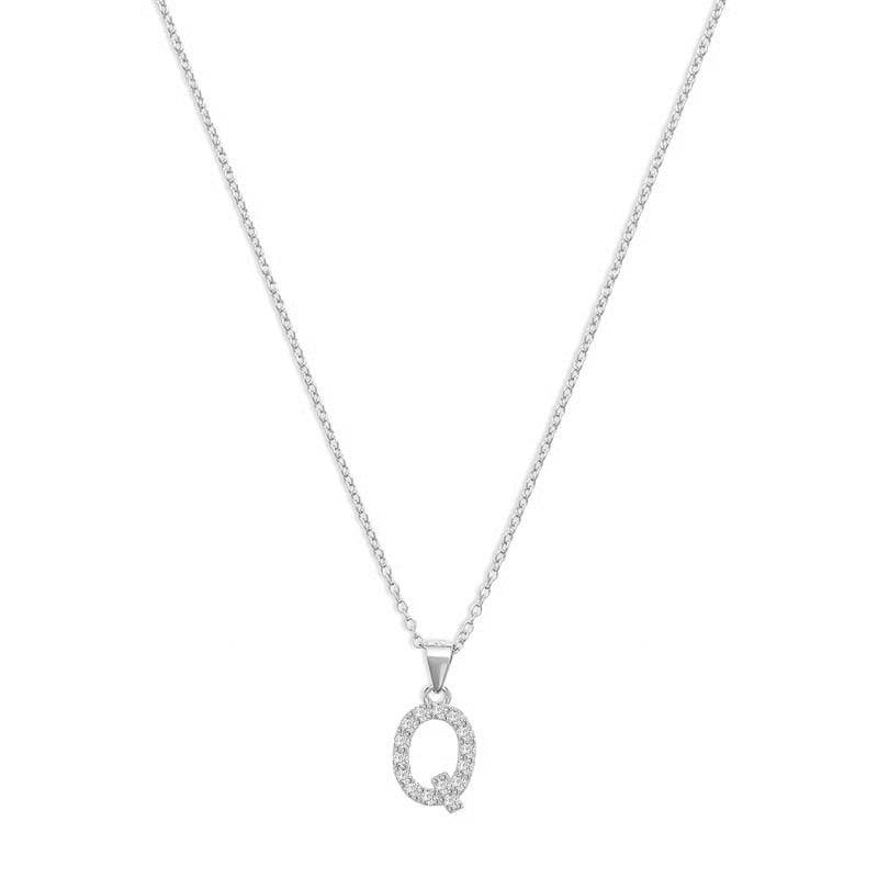 THE PAVE SINGLE BLOCK INITIAL NECKLACE - The M Jewelers