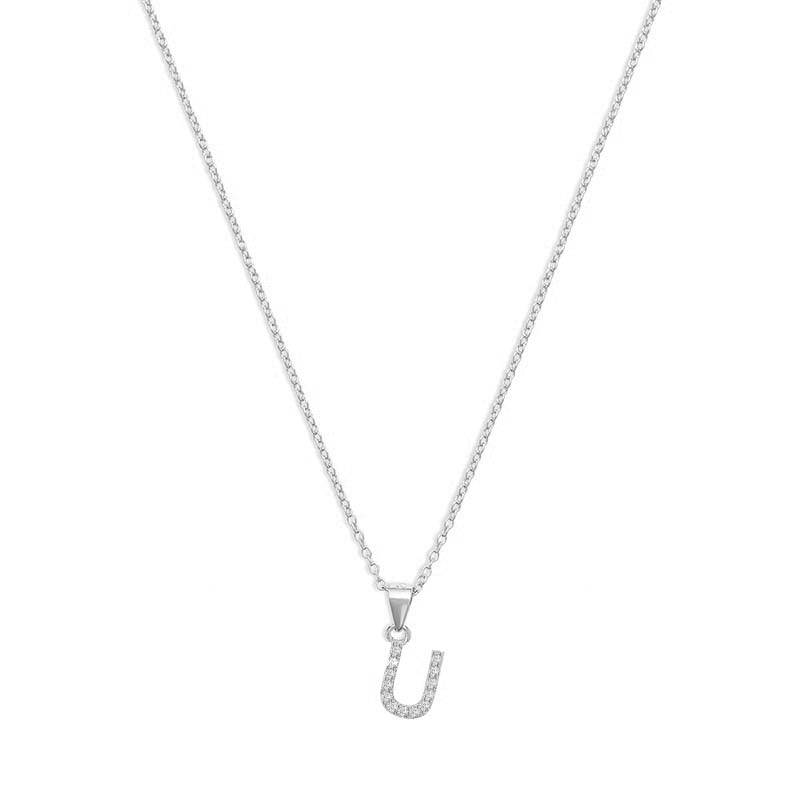 THE PAVE SINGLE BLOCK INITIAL NECKLACE - The M Jewelers