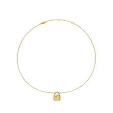 embossed initial letter padlock necklace