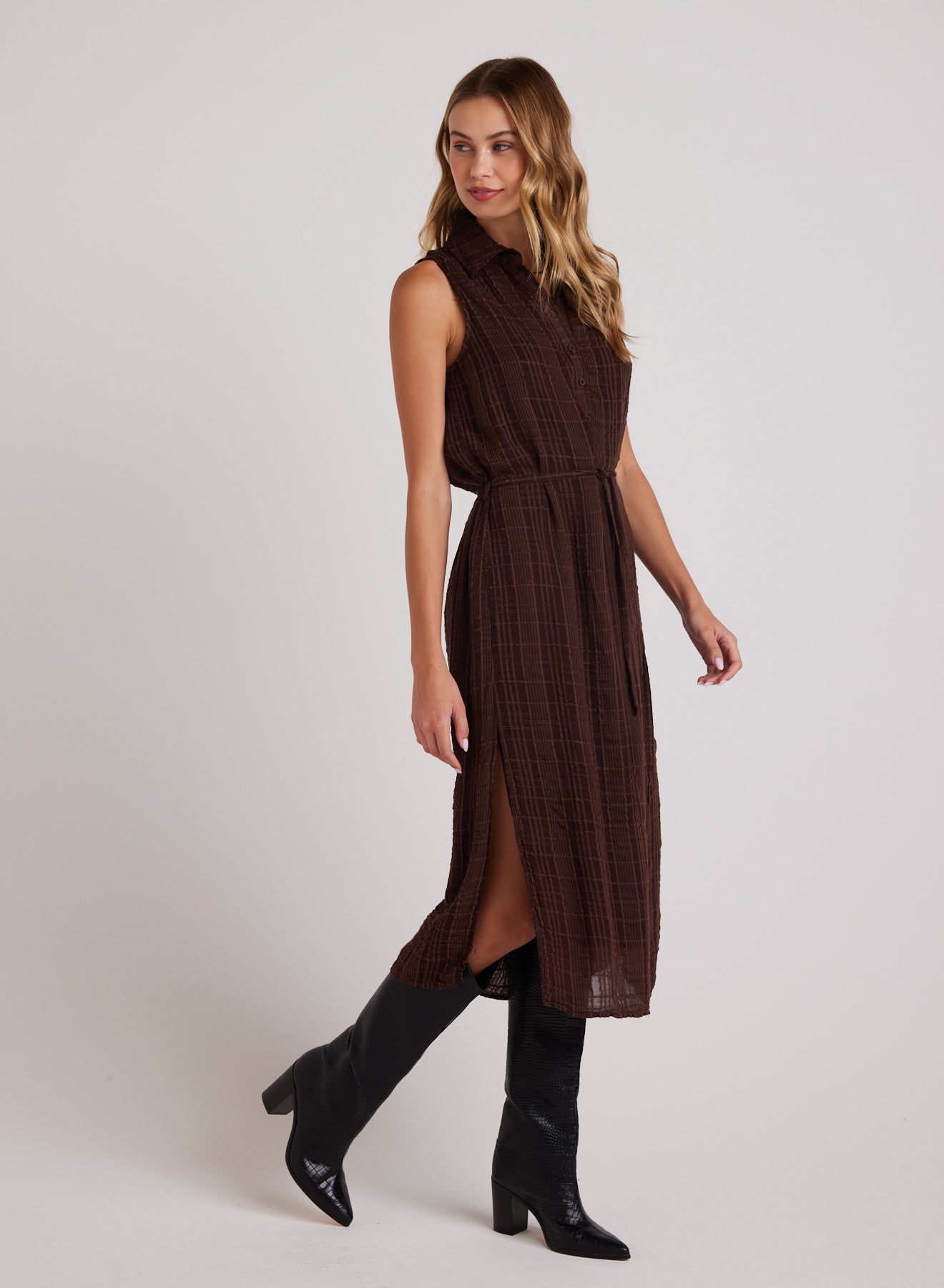 Sleeveless Pullover Midi Dress | Autumn Brown