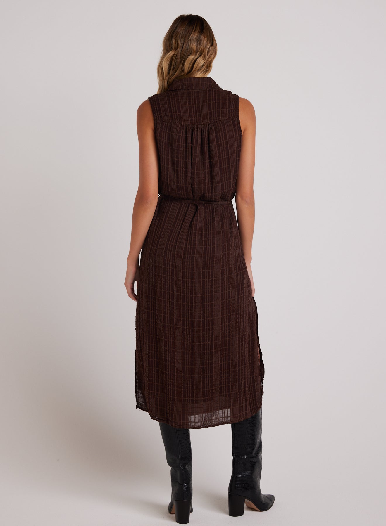 Sleeveless Pullover Midi Dress | Autumn Brown