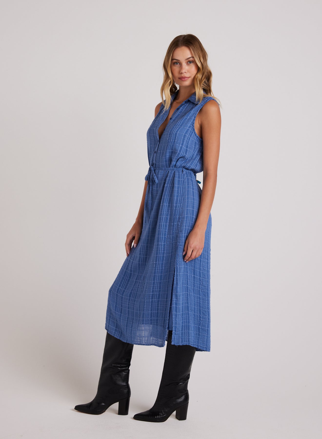 Sleeveless Pullover Midi Dress | Bright Indigo