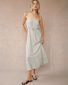 Strapless Maxi Dress | Eze Slub Stripe