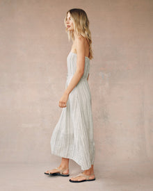 Strapless Maxi Dress | Eze Slub Stripe