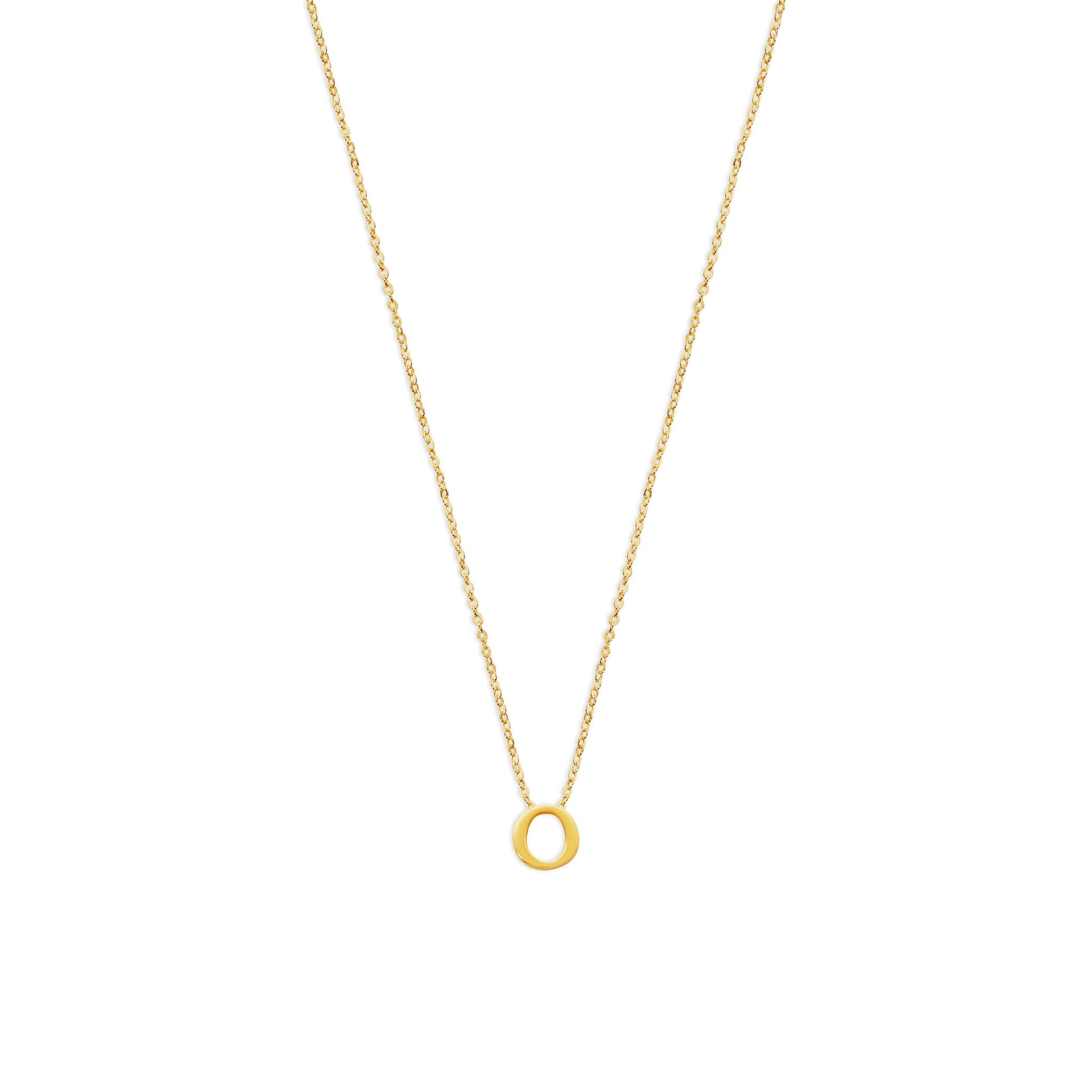 block letter o initial necklace