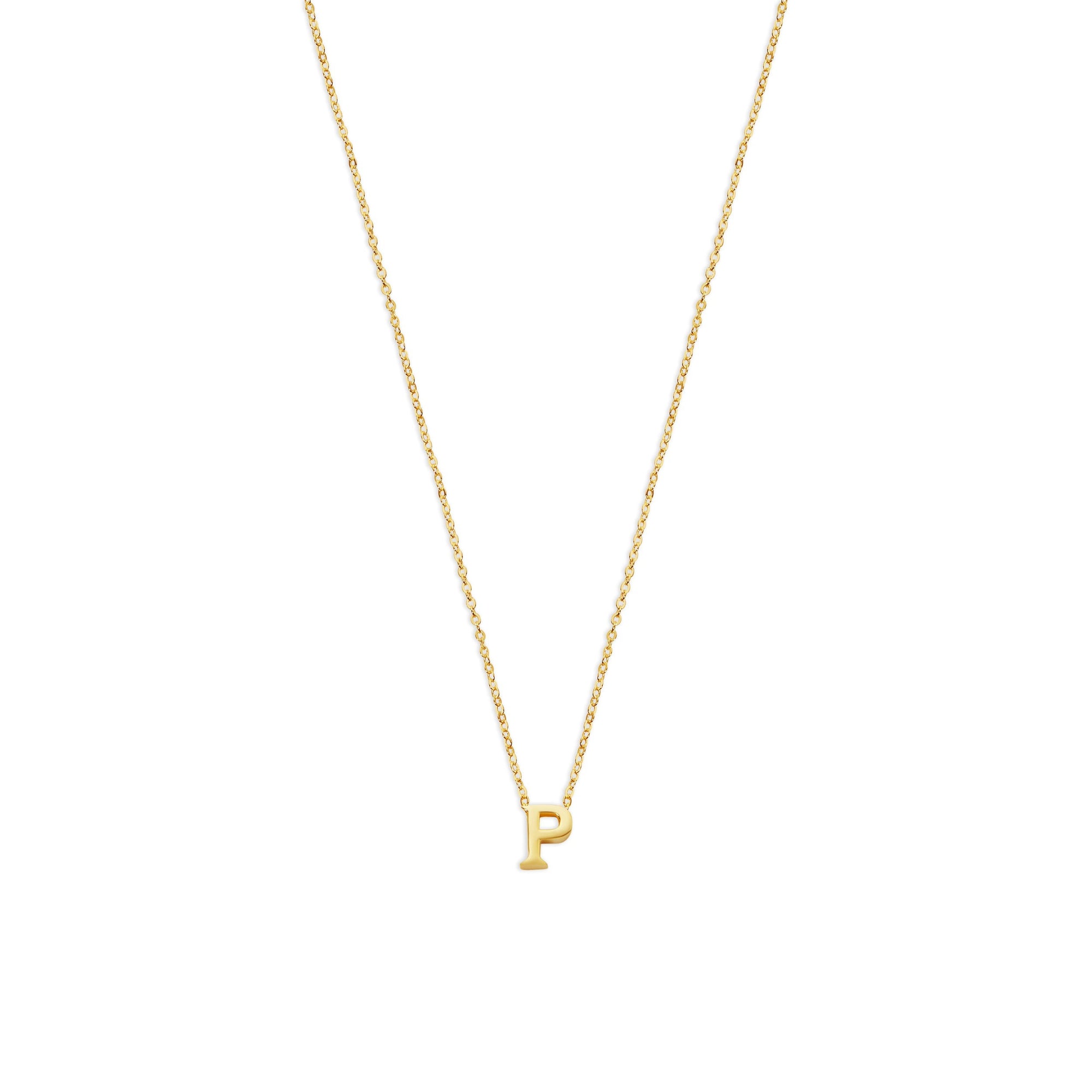 block letter p initial necklace