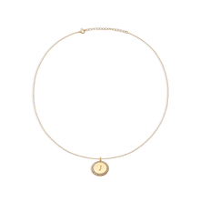 THE BLOCK PAVE' INITIAL DISC NECKLACE - The M Jewelers