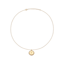 THE BLOCK PAVE' INITIAL DISC NECKLACE - The M Jewelers