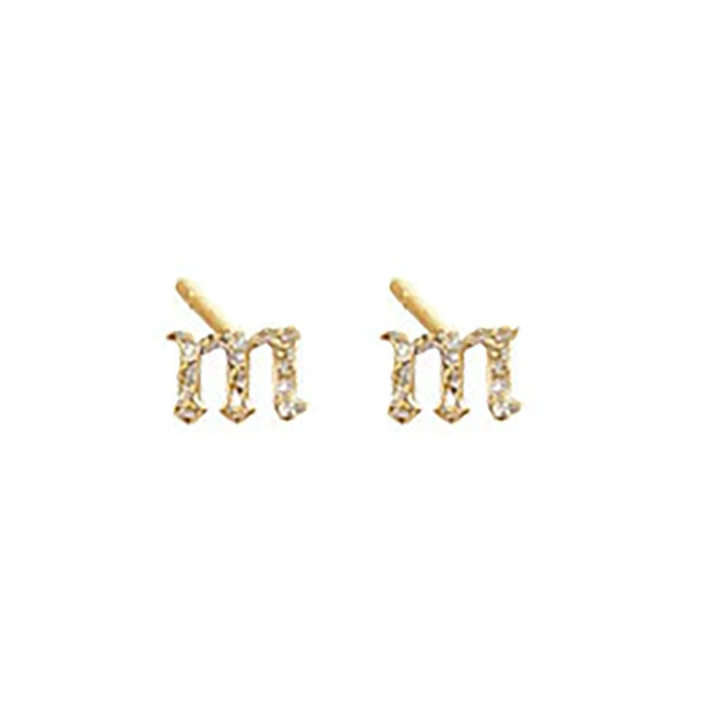 THE GOTHIC INITIAL EARRINGS (LOWERCASE) - The M Jewelers