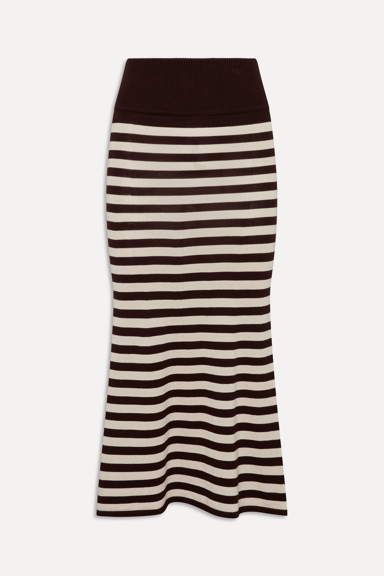 BELLA HADID Tucker Knit Midi Skirt Cowboy Stripe