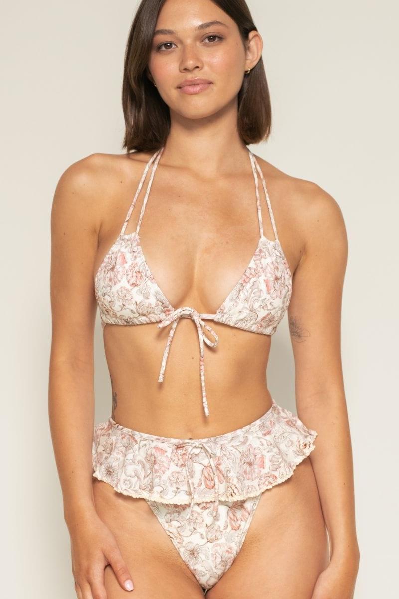 Tamarindo Ruffle Bikini Bottom | Venecia Floral