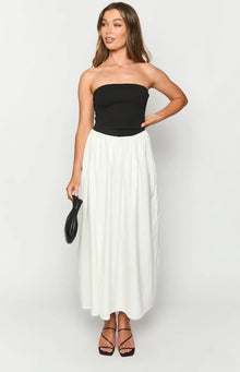 Wakerley Contrast Strapless Maxi Dress | Black