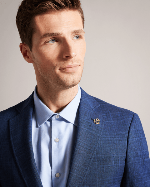 Men | Check Suit Jacket | Navy