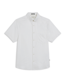 Men | Short Sleeve Linen Shirt | White Multi (V2)