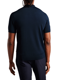 Men | Daldin Short Sleeve Rayon Zip Polo | Navy