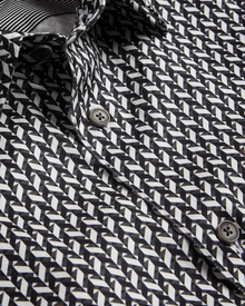 Men | Laceby Long Sleeve Geo Printed Shirt | Black