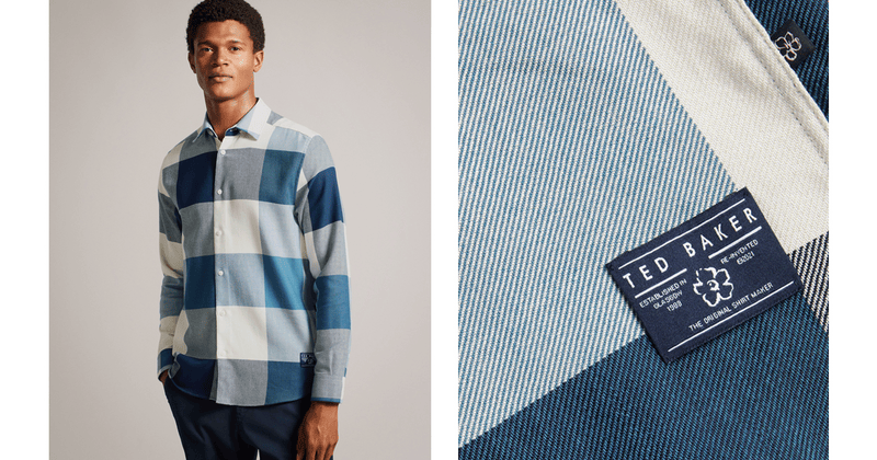 Men | Long Sleeve Large Scale Check Shir | Blue Red White