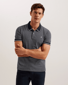 Men | Helta Short Sleeve Slim Fit Polo | Navy