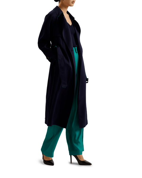 Women | Colour Block Trench Coat | Navy