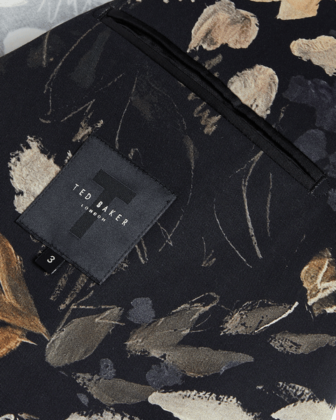 Men | Jersey Floral Suit Jacket | Black