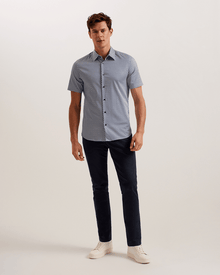 Men | Lacesho Short Sleeve Geo Printed Shirt | Navy