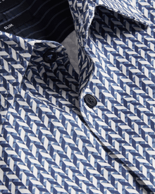 Men | Lacesho Short Sleeve Geo Printed Shirt | Navy