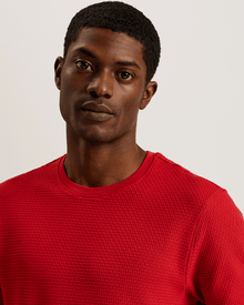 Men | Curlys Short Sleeve Reg Textured T Shirt | Burgundy