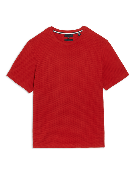 Men | Curlys Short Sleeve Reg Textured T Shirt | Burgundy