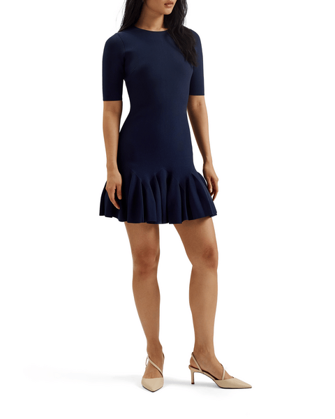Women | Alzann Knit Mini Skater Dress | Navy